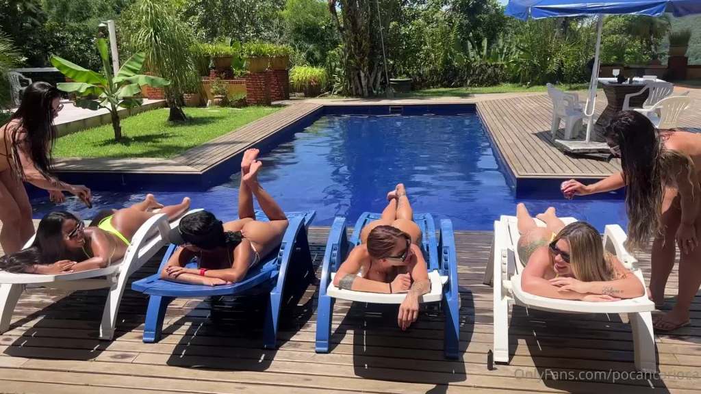 Orgia na piscina com Yasmin Mineira, Luiza Marcato, Flávia Óliver, Pocahontas Carioca e Pam Pam — 20&nbsp;Minutos